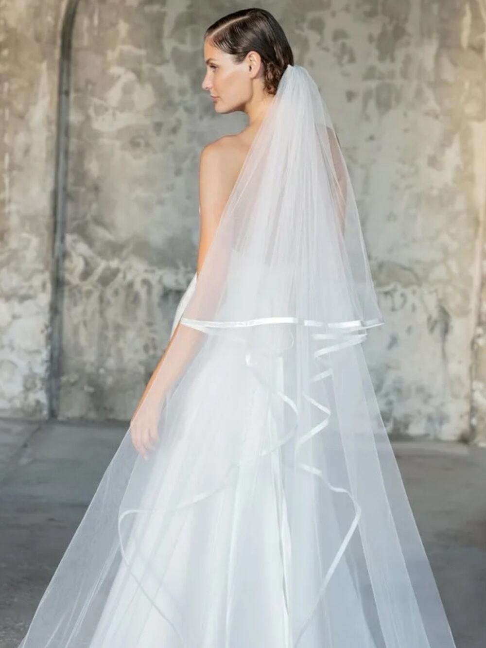 Peter Langner Milano Bridal Veil Vanessa, 101 inch Long, Ivory